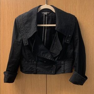 Armani Exchange Black Cropped double-breasted jacket